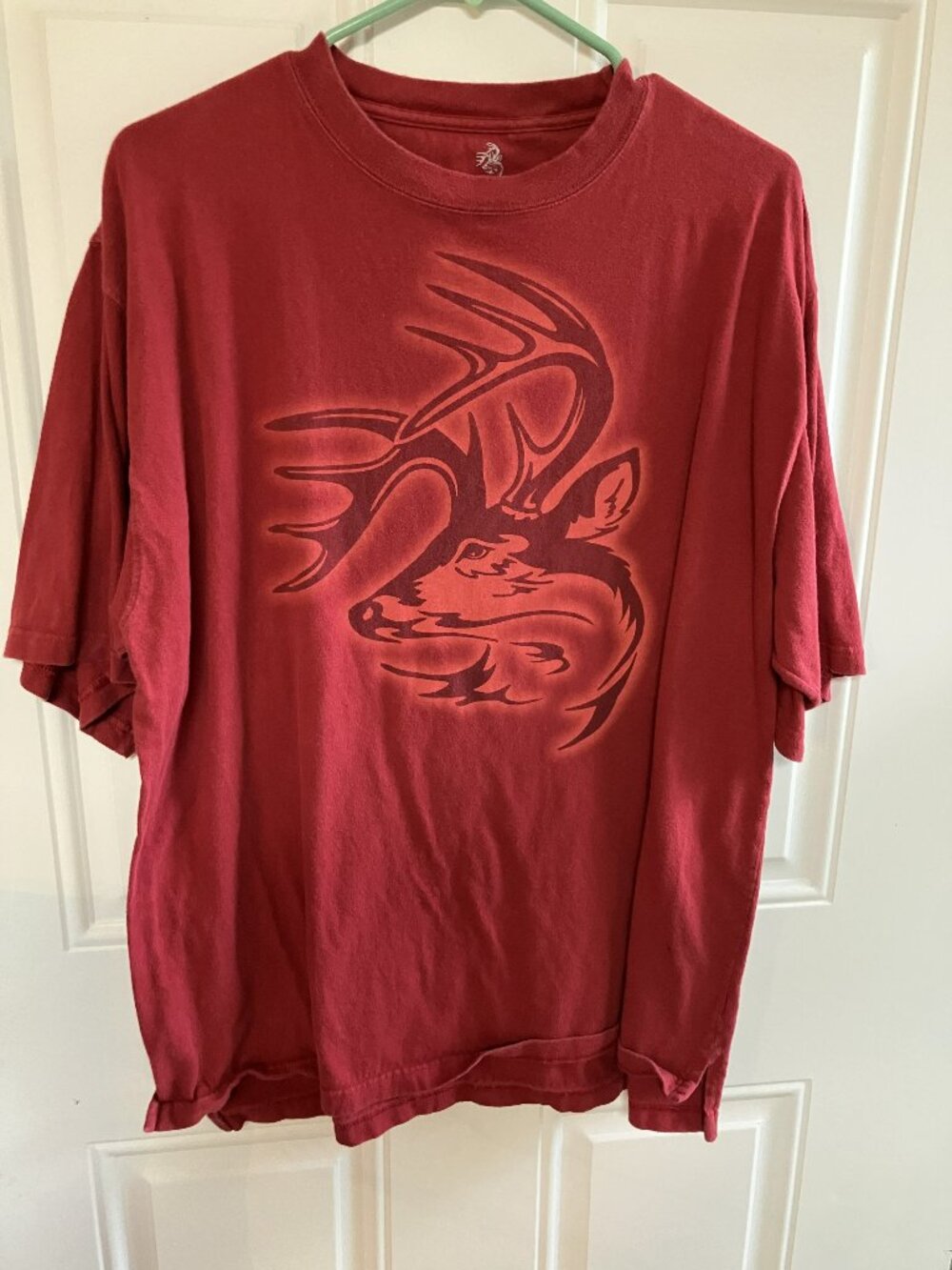 Men's Red T-Shirt with Deer head design